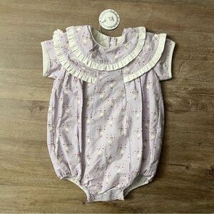 NWT Dondolo Purple Bubble Romper with Ruffles Size 2 Toddler